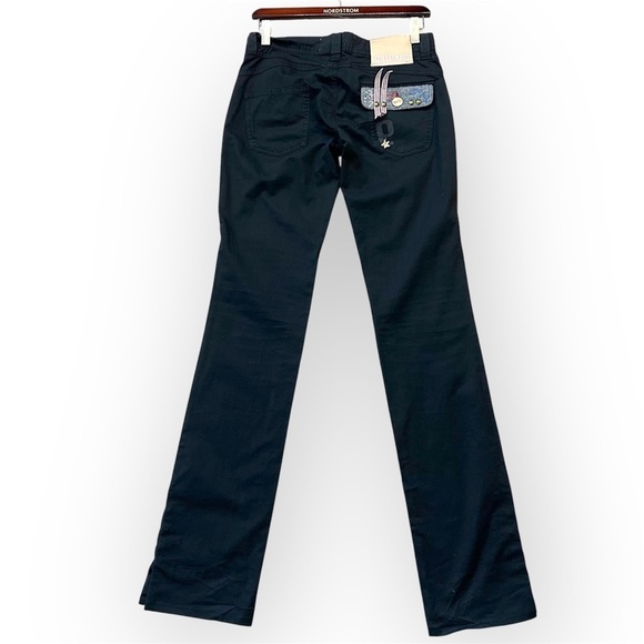 Galliano authentic black denim pants, split hem with buttons, low waist, size 27 - Picture 2 of 14